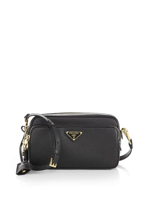 prada saffiano lux double zip crossbody|Prada crossbody bags for women.